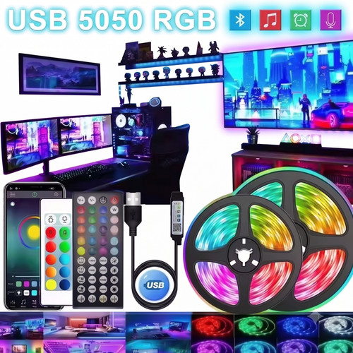 Striscia led rgb usb 5050 - striscia,